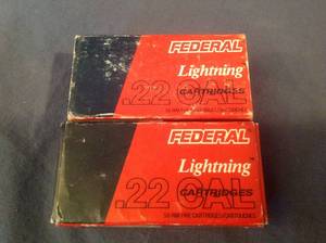 lot 244 image: 2 Boxes Federal 22 Long Rifle High Velocity