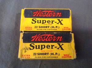 lot 251 image: 2 Boxes Western Super X 22 Short Hollow Point