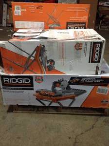 Lot of 5 Ridgid Tile saws open box customer returns various conditions some missing pcs see pictures
