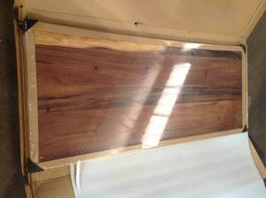 Acacia 5 ft. L x 25 in. D x 1.5 in. T Butcher Block Countertop in Oiled Stain with Live Edge by HARDWOOD REFLECTIONS Customer Returns See Pictures