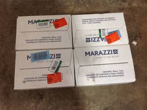 Lot of 4 boxes LuxeCraft White 3 in. x 12 in. Glazed Ceramic Subway Wall Tile (12 sq. ft.  case) by Marazzi Customer Returns See Pictures