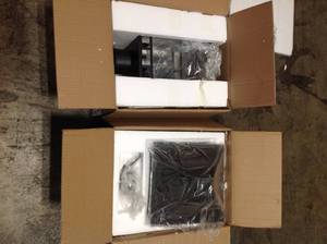 Lot of 2 Steve 1-Light Outdoor Stone Black Post Light by Glomar Customer Returns See Pictures