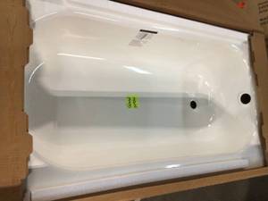Bootz Kona 54 in. Right Drain Rectangular Alcove Soaking Bathtub in White not used see pictures