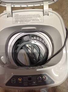 RCA 1.0 cu. ft. Compact Top Loading Washing Machine in Grey with Stainless Steel Drum open box not tested