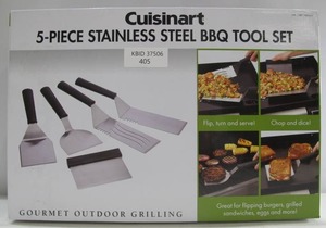 lot 405 image: Cuisinart 5-Piece Steel BBQ Grilling Tool Set