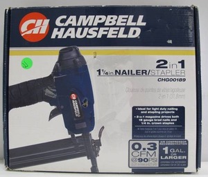 lot 406 image: Campbell-Hausfeld 2-In-1 1-14 90 PSI Nailer Stapler CHG00189
