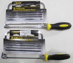 lot 429 image: 2-Pack Steel Grip 6.5 Inch Deep Cut Coping Saws with 10 Blades