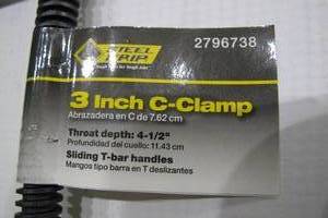 lot 435 image: 4-Pack Steel Grip 3 Inch C-Clamps