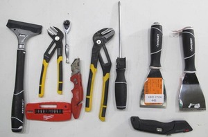 lot 445 image: Lot of 10 Hand Tools - DeWalt, Milwaukee, Husky
