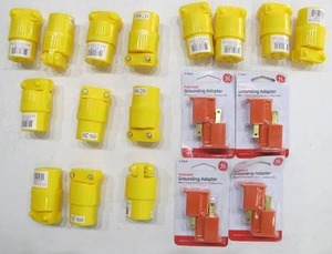 lot 474 image: Lot of 15 LeGrand Pass Seymour 4887YCC15 15A 125V Female Yellow 3 Wire Ground Electrical Connectors