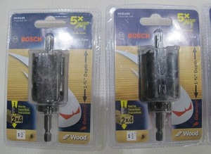 lot 490 image: Lot of 5 Bosch Daredevil Wood Hole Saw Bits - 1-14 to 2-12