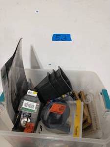 BOX OF MIXED ITEMS HARDWARE,PICTURE FRAMES