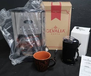 lot 112 image: NEW GEVALIA COFFEE POT AND GRINDER