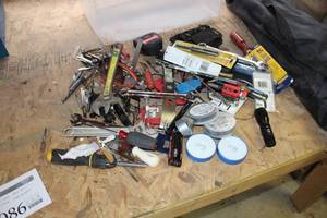 lot 1085 image: Hand Tools  with Wrenches, Clamps, Drill Bits, Flat Bar, Crescent Wrenches, Combination Wrenches, Screwdrivers, Misc. Hand Tools