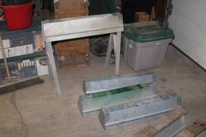 lot 1105 image: Lot of (4) Metal Folding Sawhorses