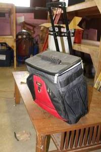 lot 1152 image: Allen Rolling Soft-Side Cooler RedBlack 14Lx9Wx27H