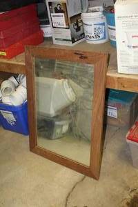 lot 1172 image: Wood Framed Wall Mirror 25Wx34H