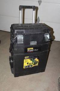 lot 1621 image: Stanley FatMax Mobile Work Station Rolling Tool Box Black 22Lx12Wx28H