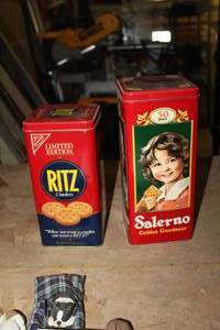 lot 1673 image: Lot of (2) Limited Edition Collectible Tins  with Nabisco Ritz Crackers, Salerno Golden Goodness 50 Years