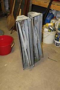lot 1690 image: Lot of (2) Metal Folding Sawhorses 31-12W