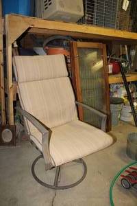 lot 1683 image: Lot of (7) Outdoor Patio Chairs  with Cushions