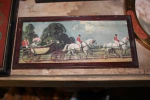 lot 1714 image: Horse Carriage Framed Wall Dcor 11Wx5H