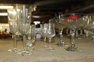 lot 1727 image: Lot of (7) Glasses  with Margarita Glasses, Wine Glasses, Brandy Glasses