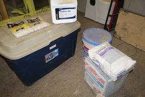 lot 1744 image: Grout, Joint Compound, Mortar Adhesive, Tile Spacers 316 500-count Bag, Tile Spacers 14 200-count Bag