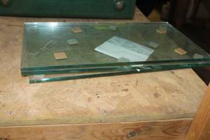 lot 1756 image: Lot of (3) Glass Shelves 20Lx 38Tx 10-34W