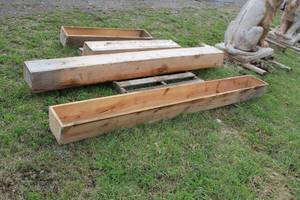 lot 1010 image: Lot of (2) Wood Planter Boxes 96Lx11Wx7H