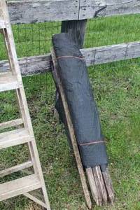 lot 1036 image: Fencing with Wood Posts Black 36H
