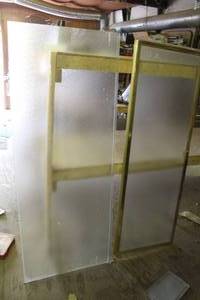 lot 1049 image: Lot of (2) Frosted Glass Shower Doors
