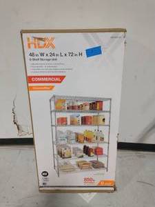 HDX Silver 6-Tier Heavy Duty Metal Wire Shelving Unit (48 in. W x 72 in. H x 24 in. D)