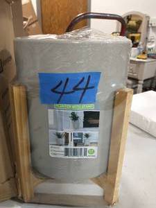 Cylinder 8.8 in. x 9.75 in. Tall Gray Concrete Planter with Stand