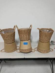 6 OF 12.5 in. Dia. x 13.75 in. H. Straight Sided Twisted Lampakanay Basket