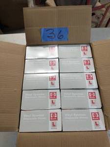 1 CASE OF 10 BOXES Large Blue Disposable Synmax Vinyl Gloves (100-Count)