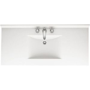 SWAN Contour 49 in. W x 22 in. D Solid Surface Vanity Top