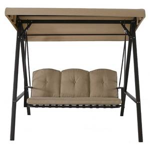 HAMPTON-BAY Cunningham 3-Person Metal Outdoor Patio Swing with Canopy