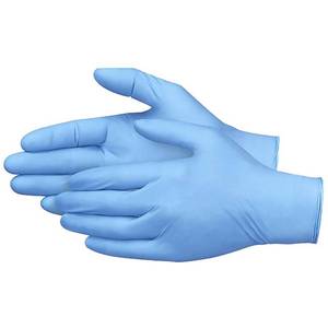 1 CASE OF 10 BOXES Medium Blue Disposable Synmax Vinyl Gloves (100-Count)