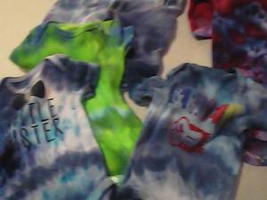 Tye Dye Onesies (4) and a sleeper, ...