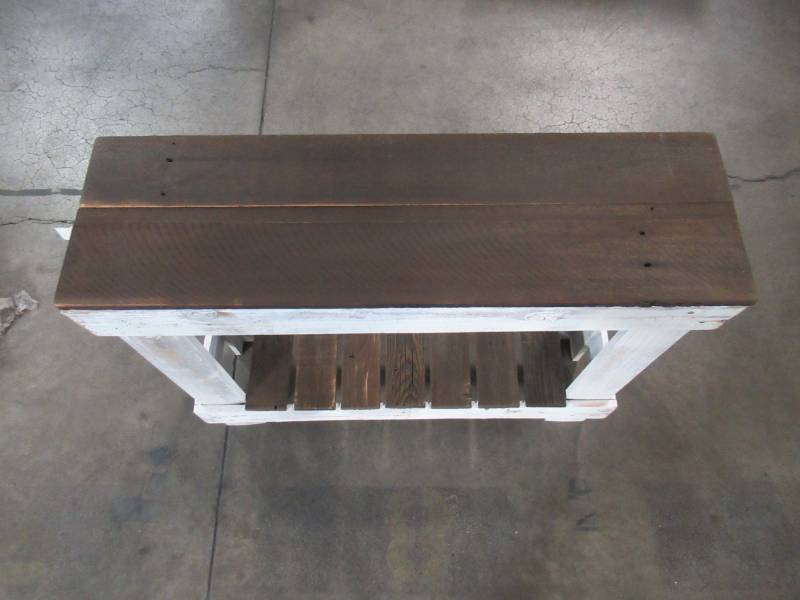 lot 401 image: Del Hutson Designs Reclaimed Wood 30 in. H WalnutWhite Console Table DHD1262whdw