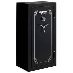 lot 100 image: Elite 30-Gun Fire Resistant Electronic Lock Safe, Matte Black, E-30-MB-E-S. - Two Keys. Missing Cam Pins.