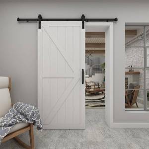 lot 600 image: Indoor Studio 37 in. x 84 in. Artisan White Vinyl Finish Sliding Barn Door Slab Only, RVRRK3W-37BL-E..
