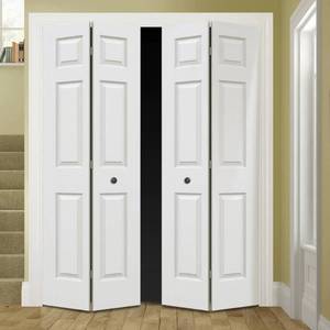 lot 601 image: Jeld-Wen 36 in. x 80 in. Colonist Primed Smooth Molded Composite MDF Closet Bi-Fold Double Door, THDJW159900147.