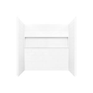 lot 118 image: Bootz Industries Nextile 30 in. x 60 in. x 60 in. 4-Piece Direct-to-Stud Alcove Tub Surround in White, Z041-5000.