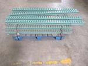 lot 415 image: Pallet of Approximately 36 Cut Racking Upright Columns (Green), Approximate Dimensions 60-72 x 3in.
