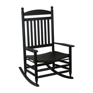 lot 132 image: Hinkle Chair Company Bradley Black Jumbo Slat Wood Outdoor Patio Rocking Chair, 1200SBF-RTA.