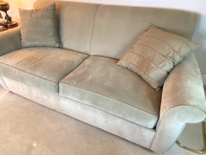 lot 1 image: Beautiful Light Sage Green Sofa