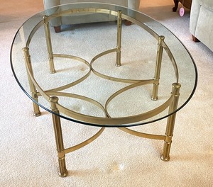lot 11 image: Brass BaseGlass Top Coffee Table
