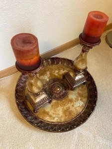 lot 97 image: Decorative Candlesticks & Tray